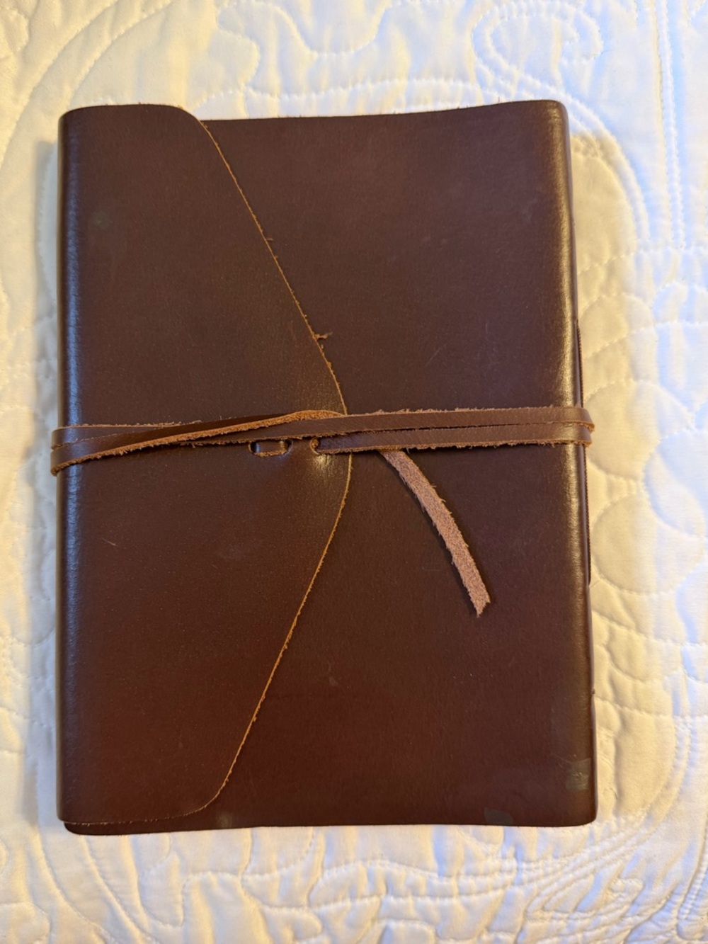 Brown Leather Journal with paper from Barns & Noble